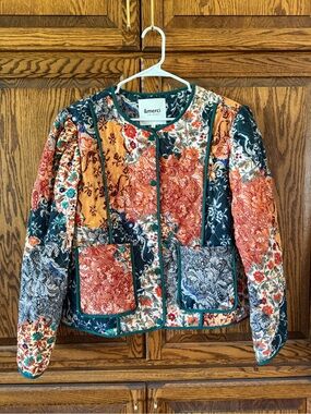 Quilted Patchwork Floral Jacket - Multicolor